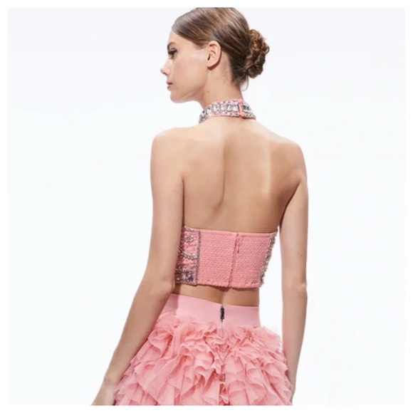 ALICE + OLIVIA Gatz Embellished High Neck Top - Picture 5 of 14